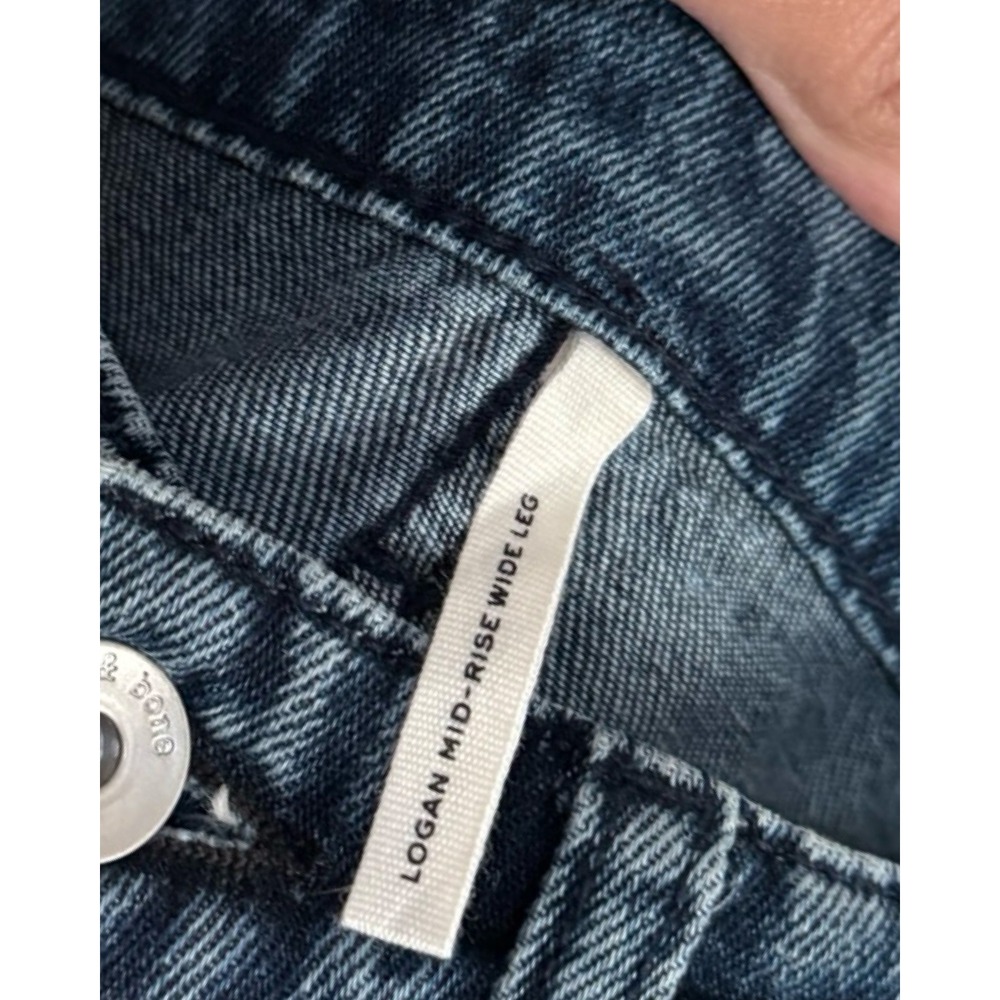 Rag & Bone Logan Mid-Rise Wide Leg Jeans Charlock Blue Denim - Picture 7 of 10